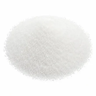 Fine white sea salt crystals pile isolated on white background